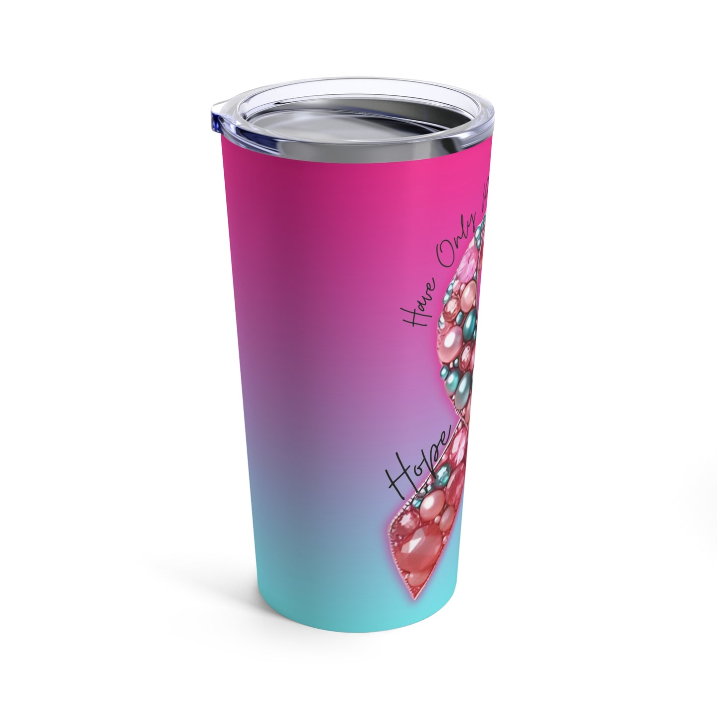 Empowering Pink Ribbon 20oz Tumbler - Positive Vibes for Awareness