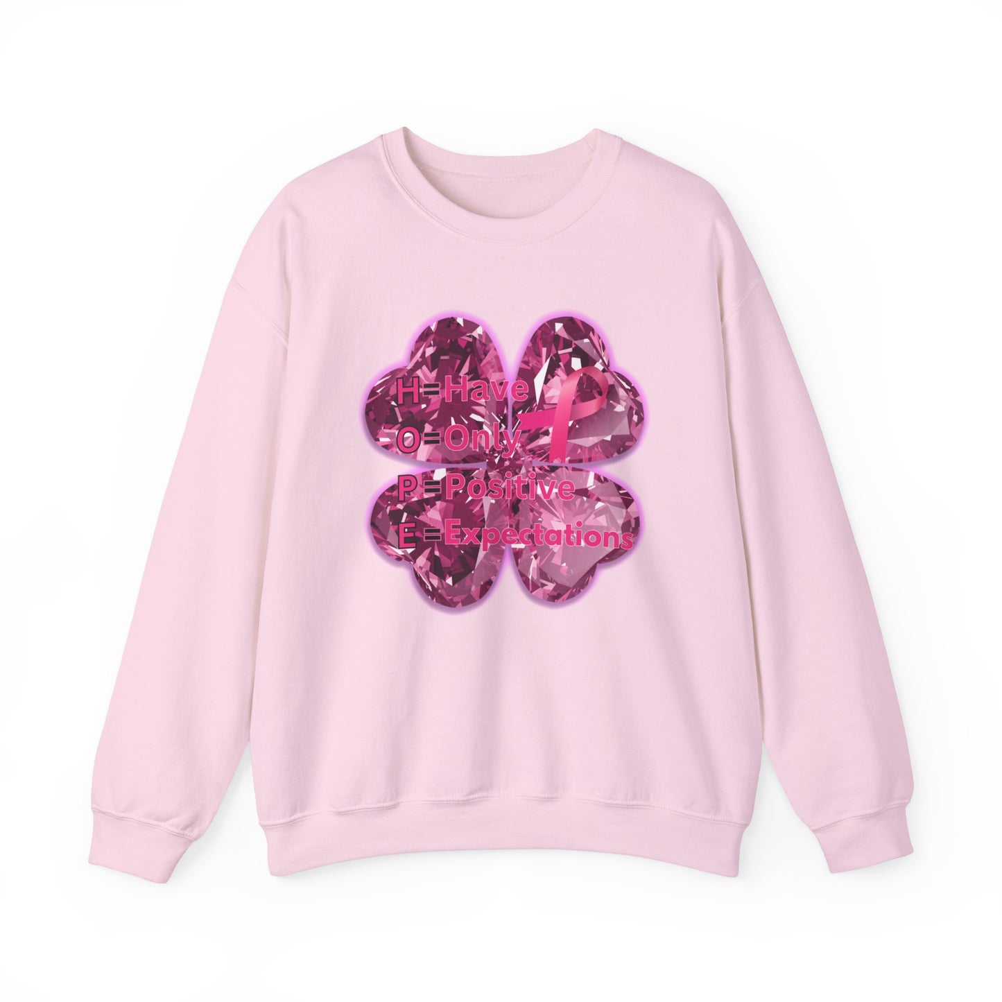 lucky pink awareness leaf Crewneck Sweatshirt