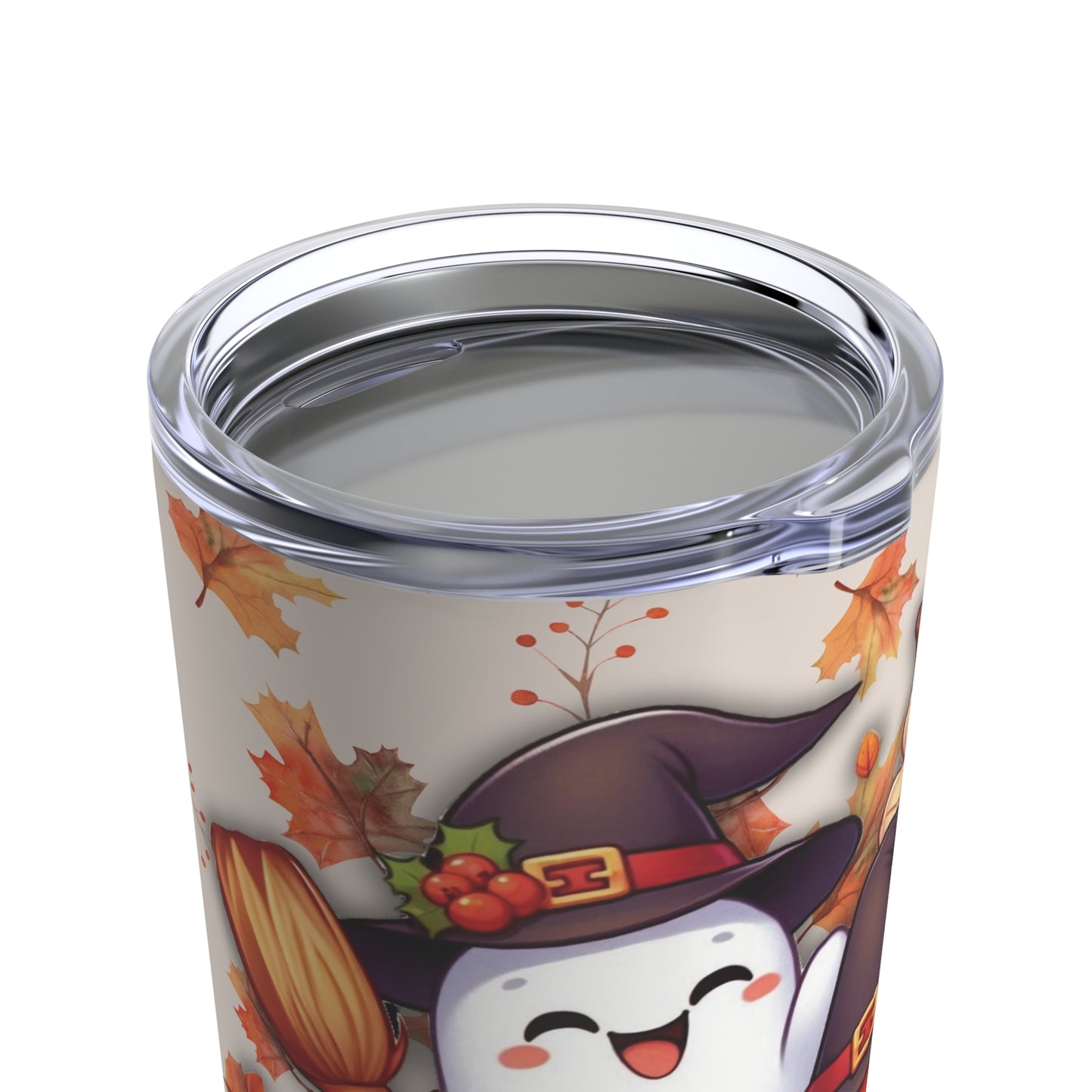 HalloThanksMas 20oz Tumbler - Cute Ghosts & Pumpkins Design