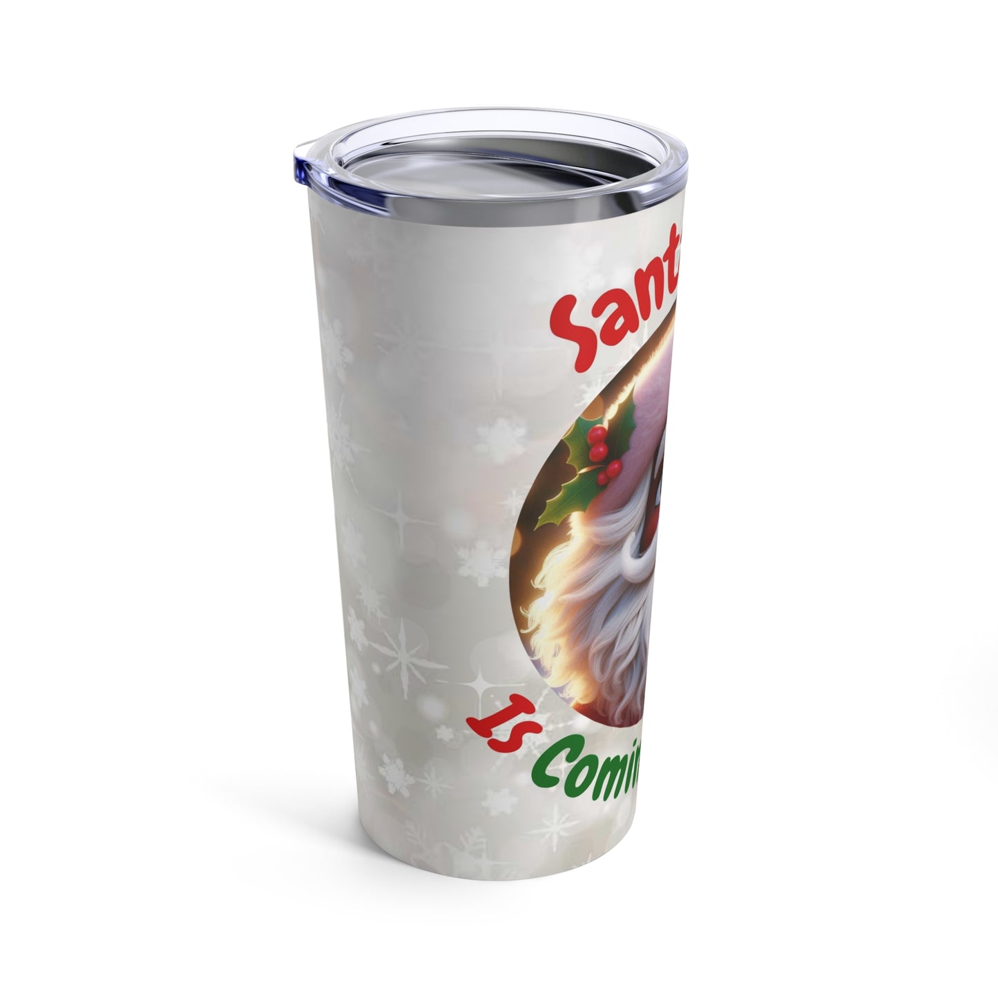 Black Santa Claus 20oz Tumbler - Holiday Cheer & Winter Vibes
