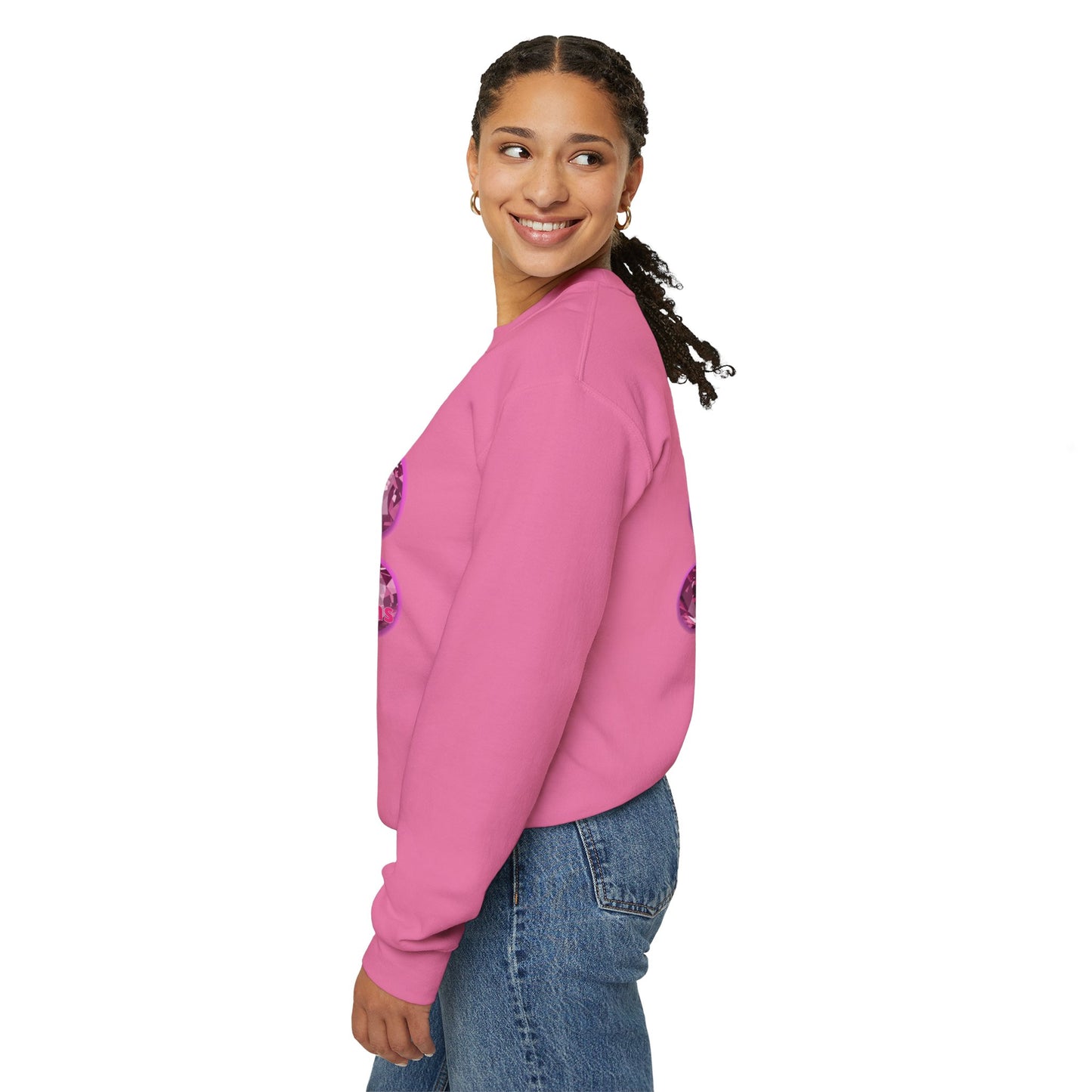 lucky pink awareness leaf Crewneck Sweatshirt