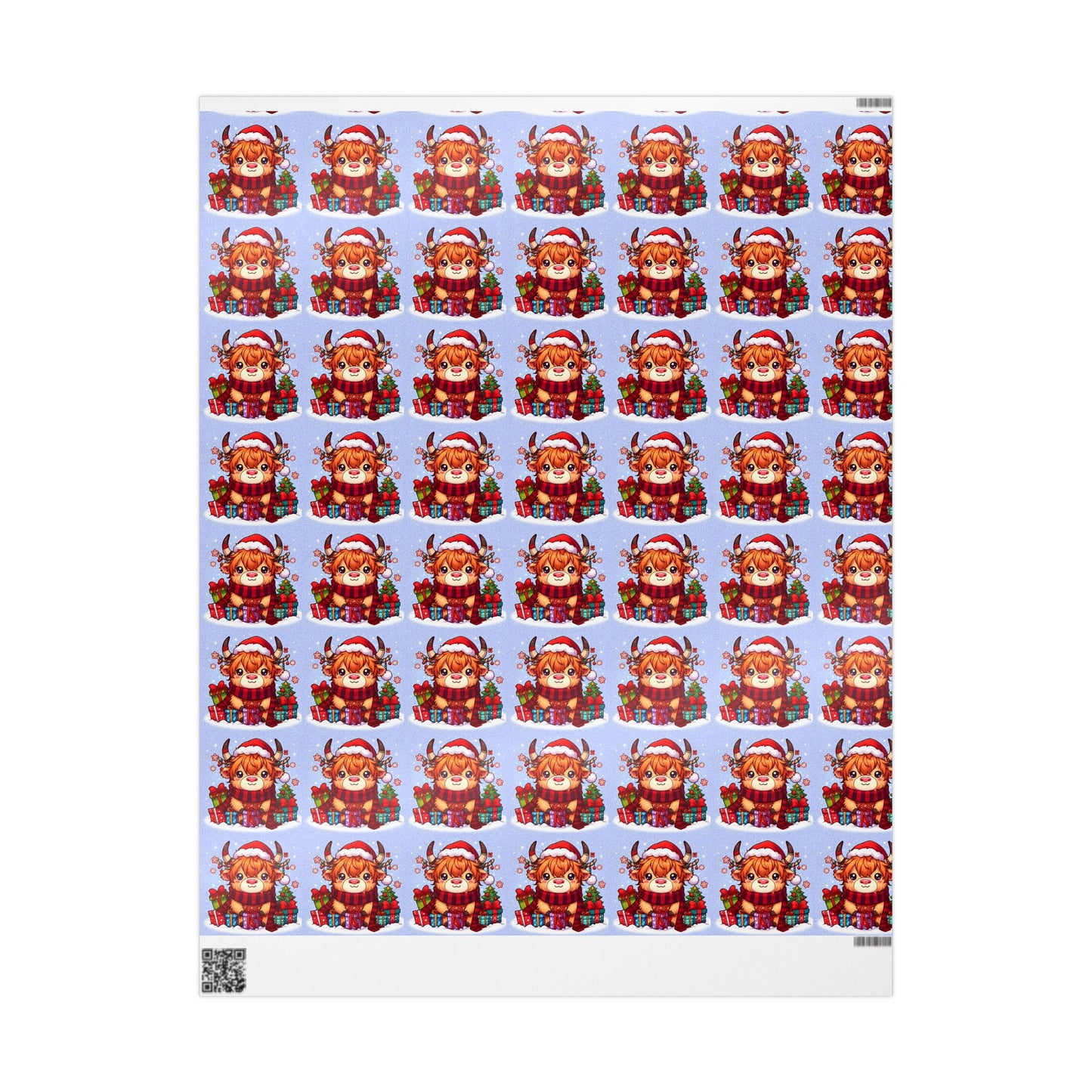 Christmas Highland Cow wrapping paper