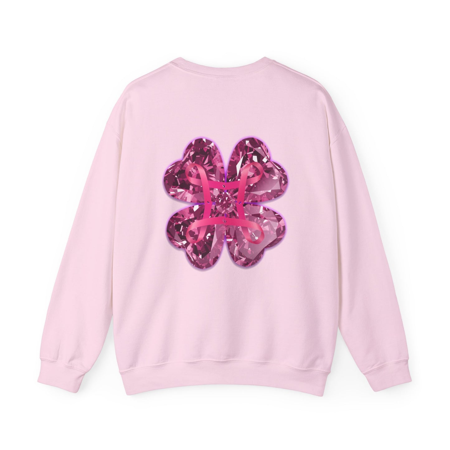 lucky pink awareness leaf Crewneck Sweatshirt