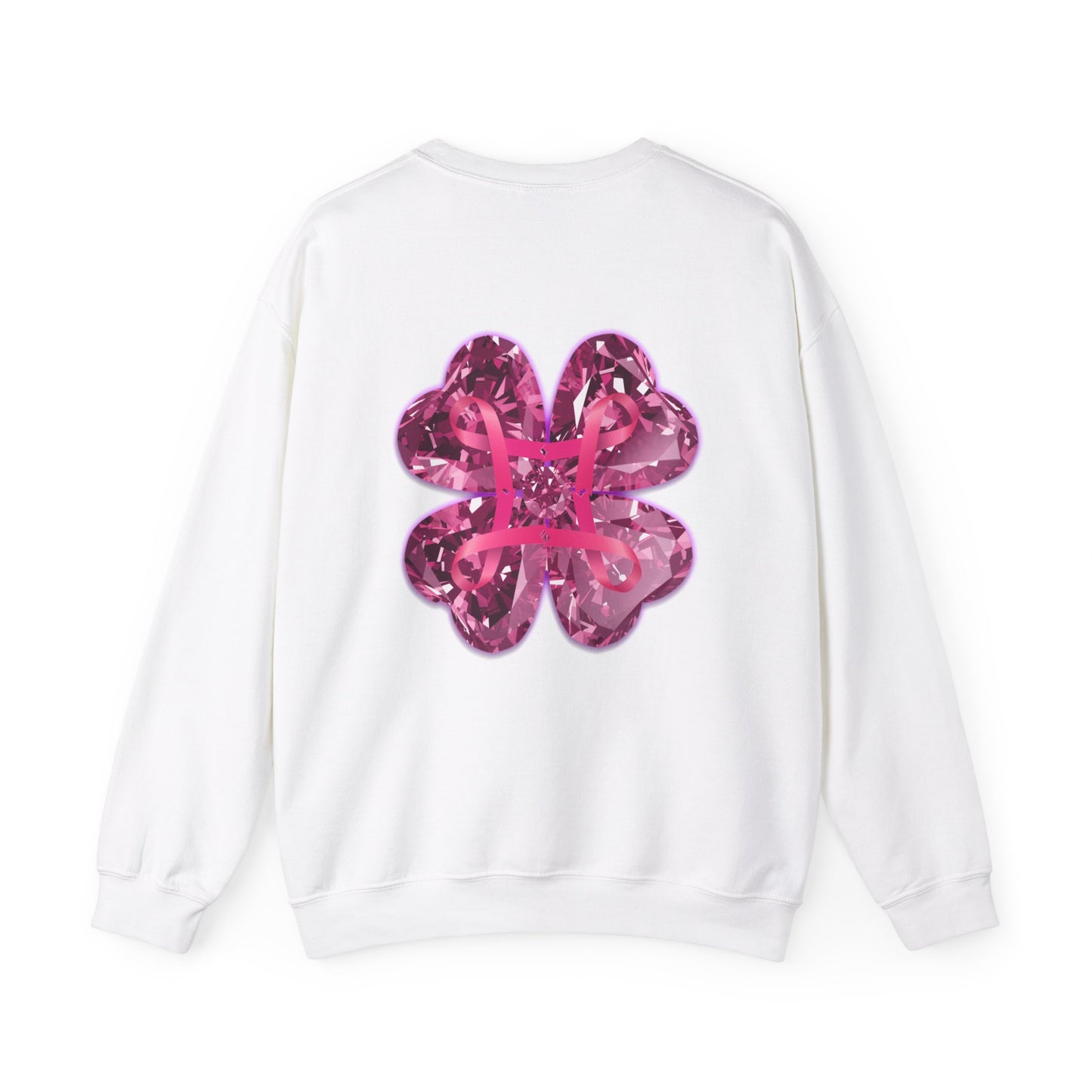 lucky pink awareness leaf Crewneck Sweatshirt