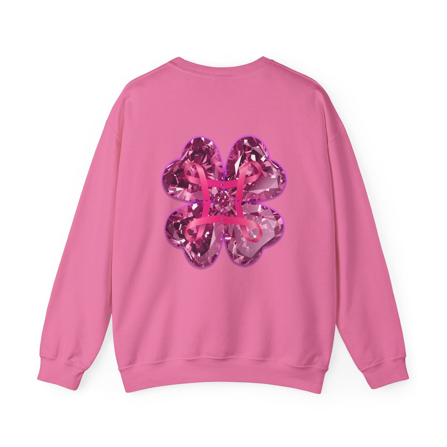 lucky pink awareness leaf Crewneck Sweatshirt