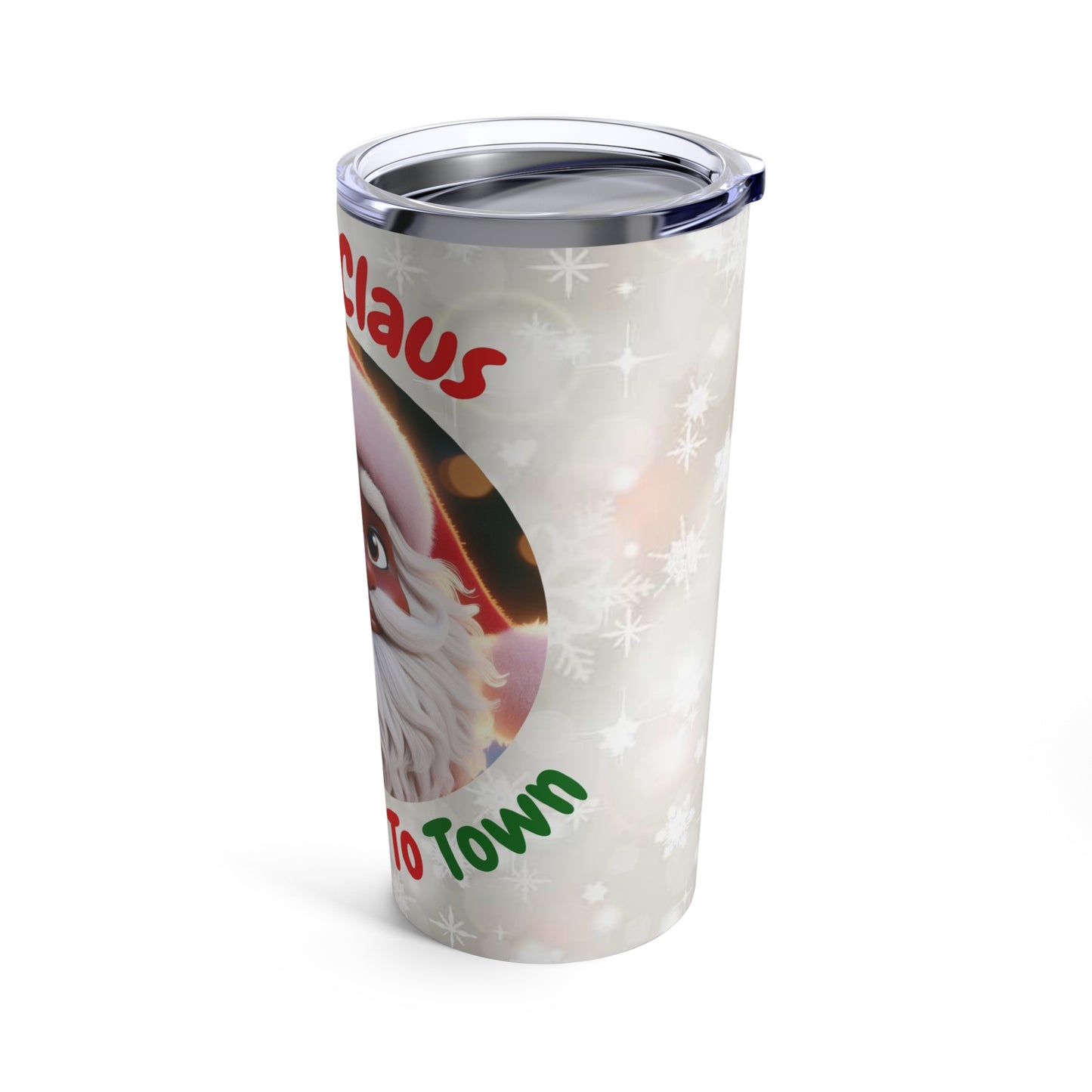 Black Santa Claus 20oz Tumbler - Holiday Cheer & Winter Vibes