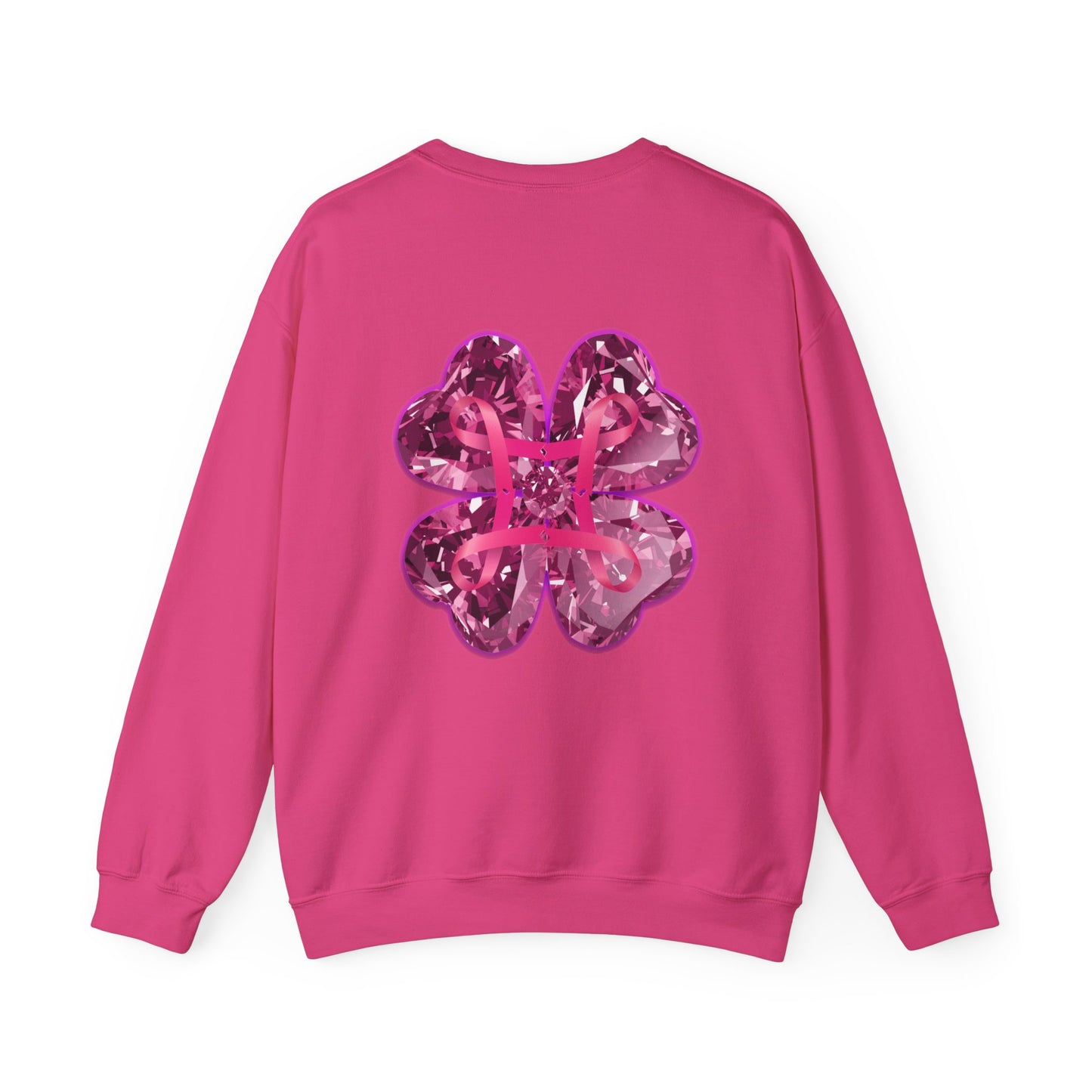 lucky pink awareness leaf Crewneck Sweatshirt