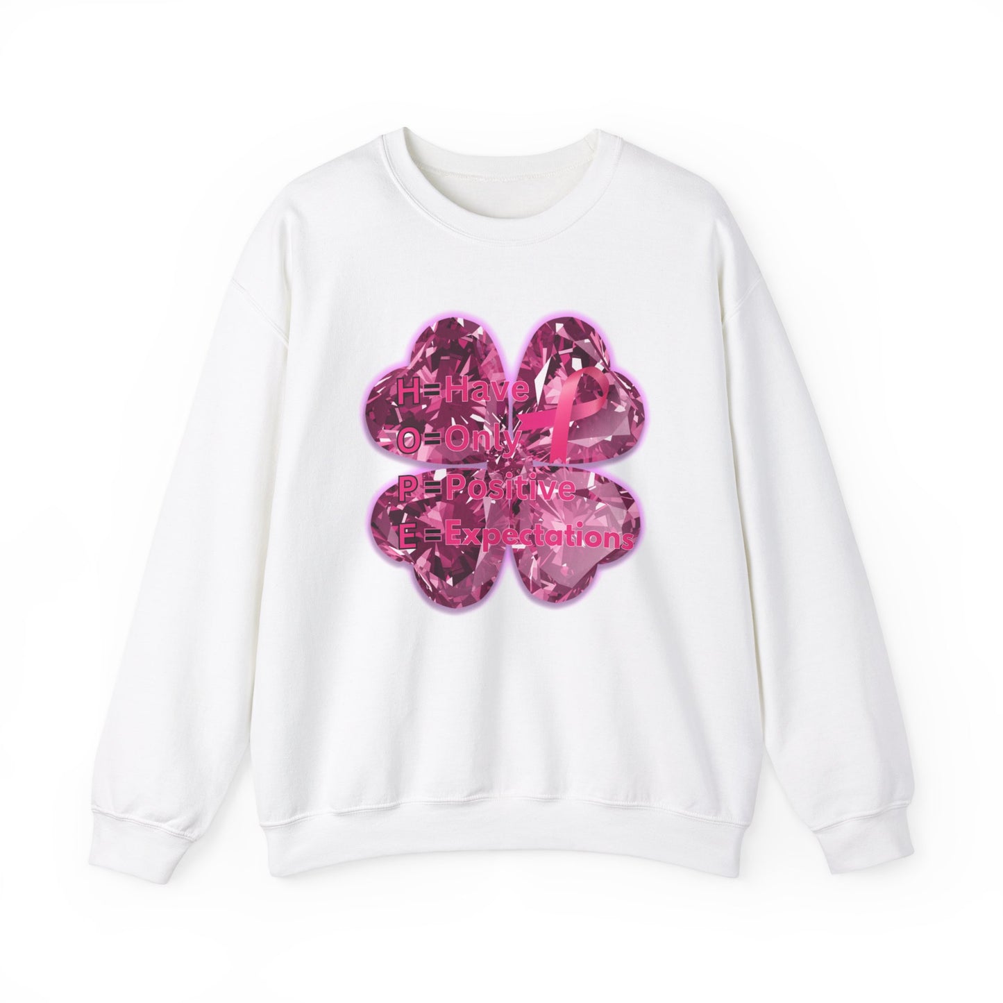 lucky pink awareness leaf Crewneck Sweatshirt