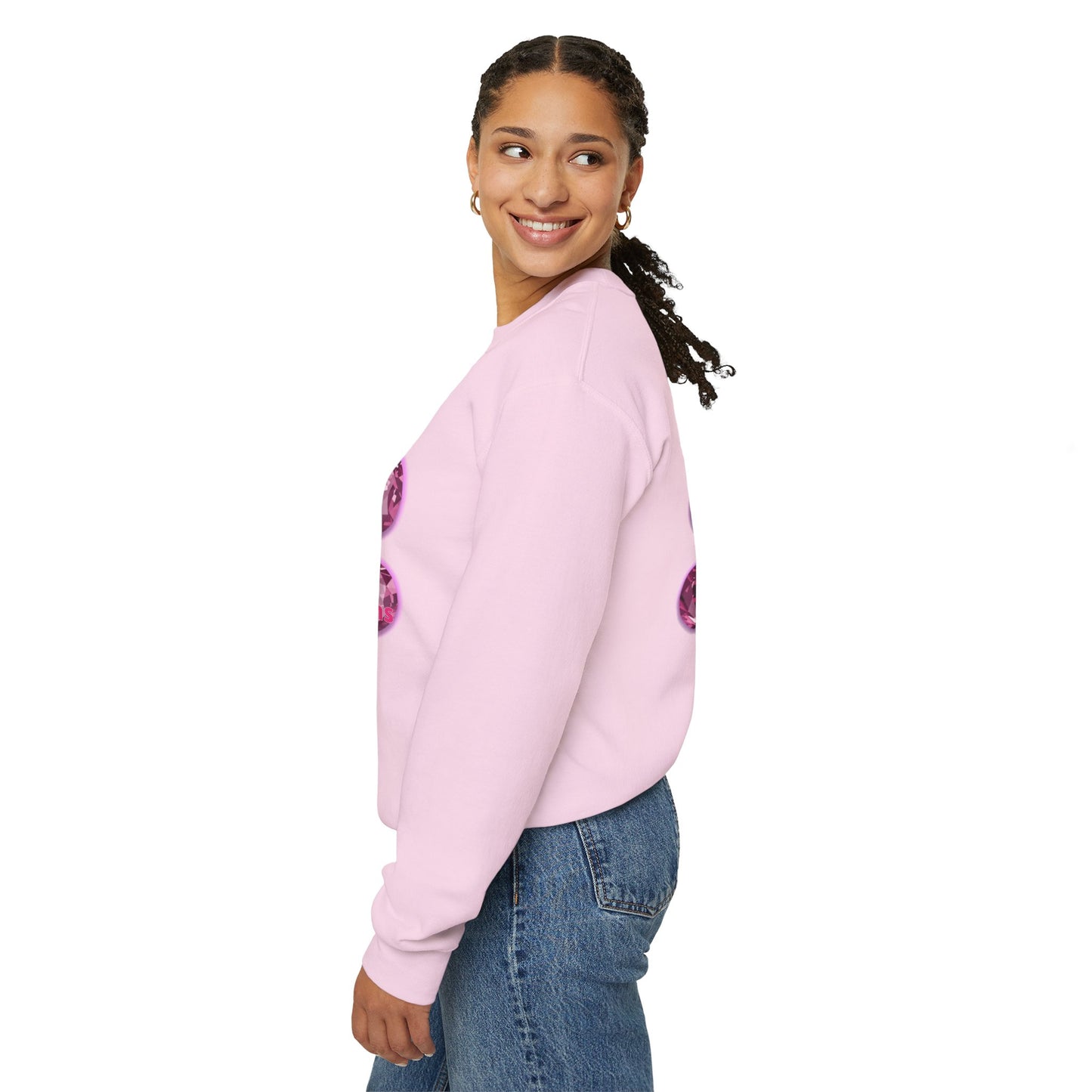lucky pink awareness leaf Crewneck Sweatshirt