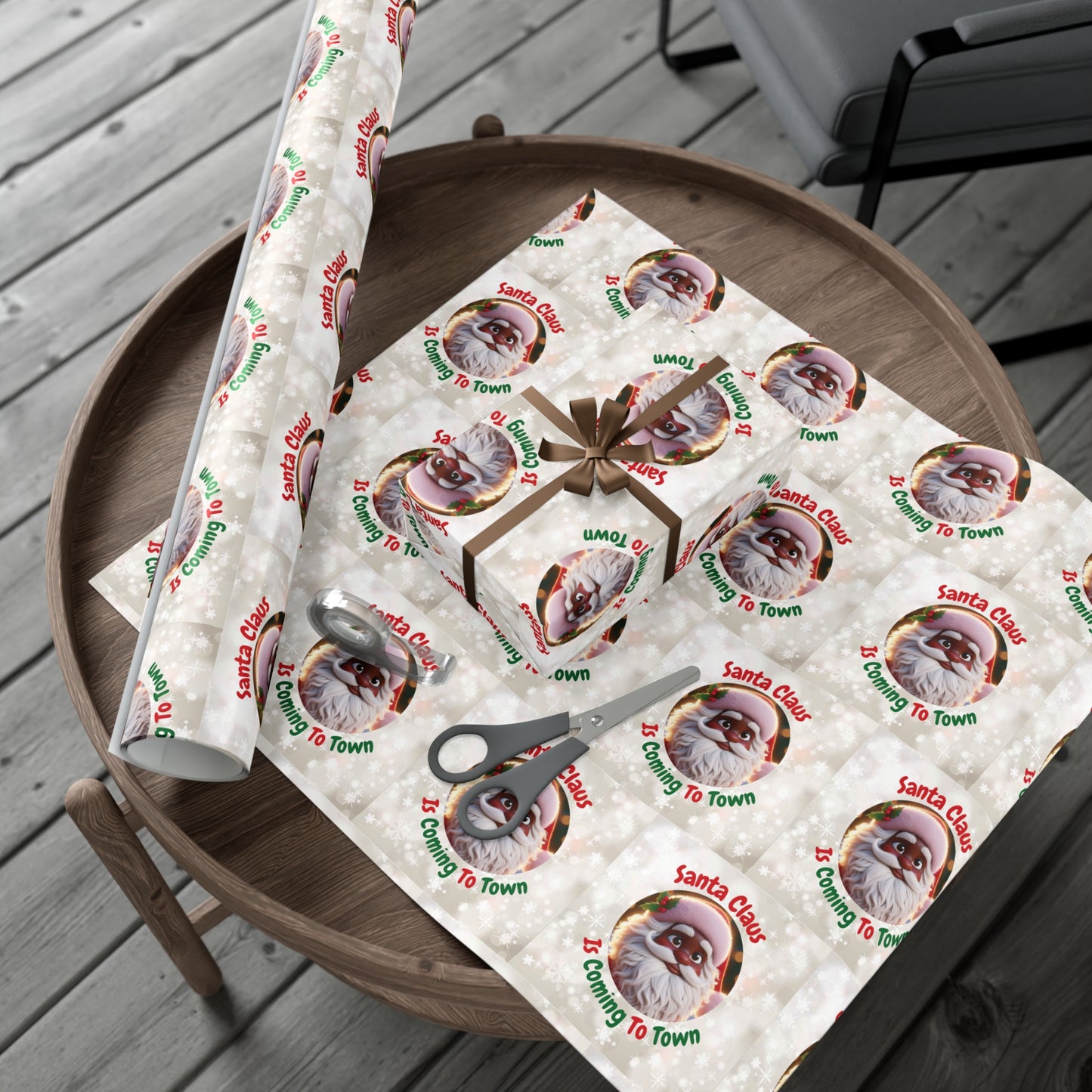 African Santa Claus Gift Wrap Papers