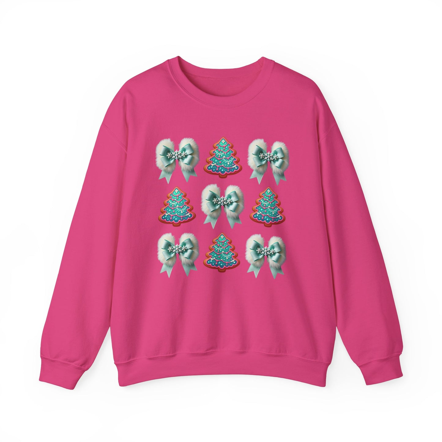 Festive Christmas Sweatshirt with Tree and Bow Design