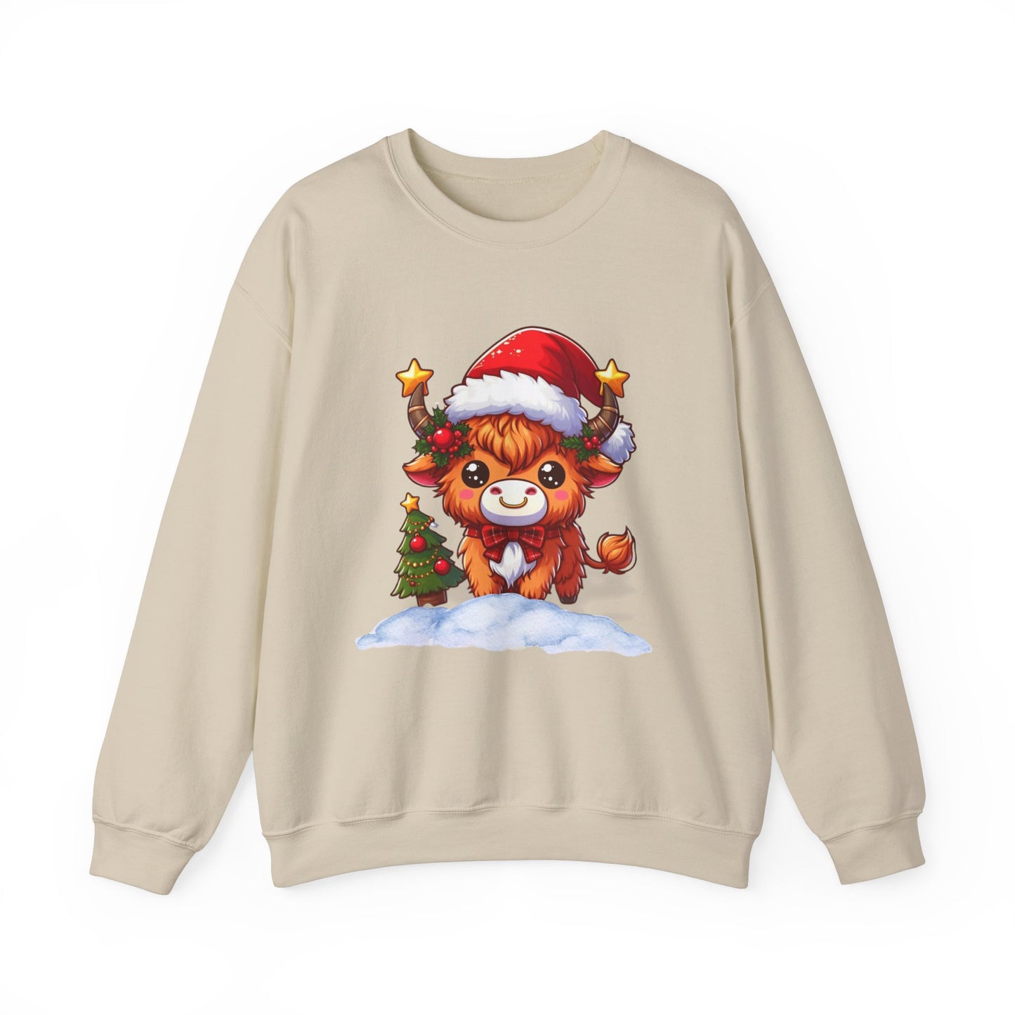 Festive highland snow cow Sweatshirt