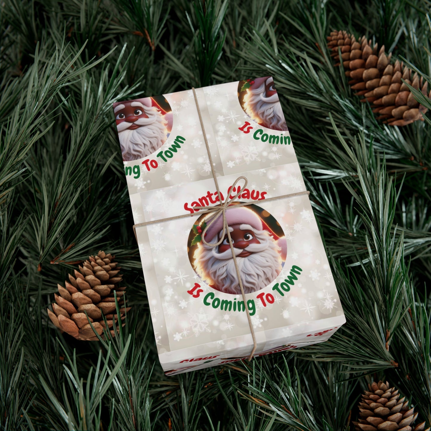 African Santa Claus Gift Wrap Papers