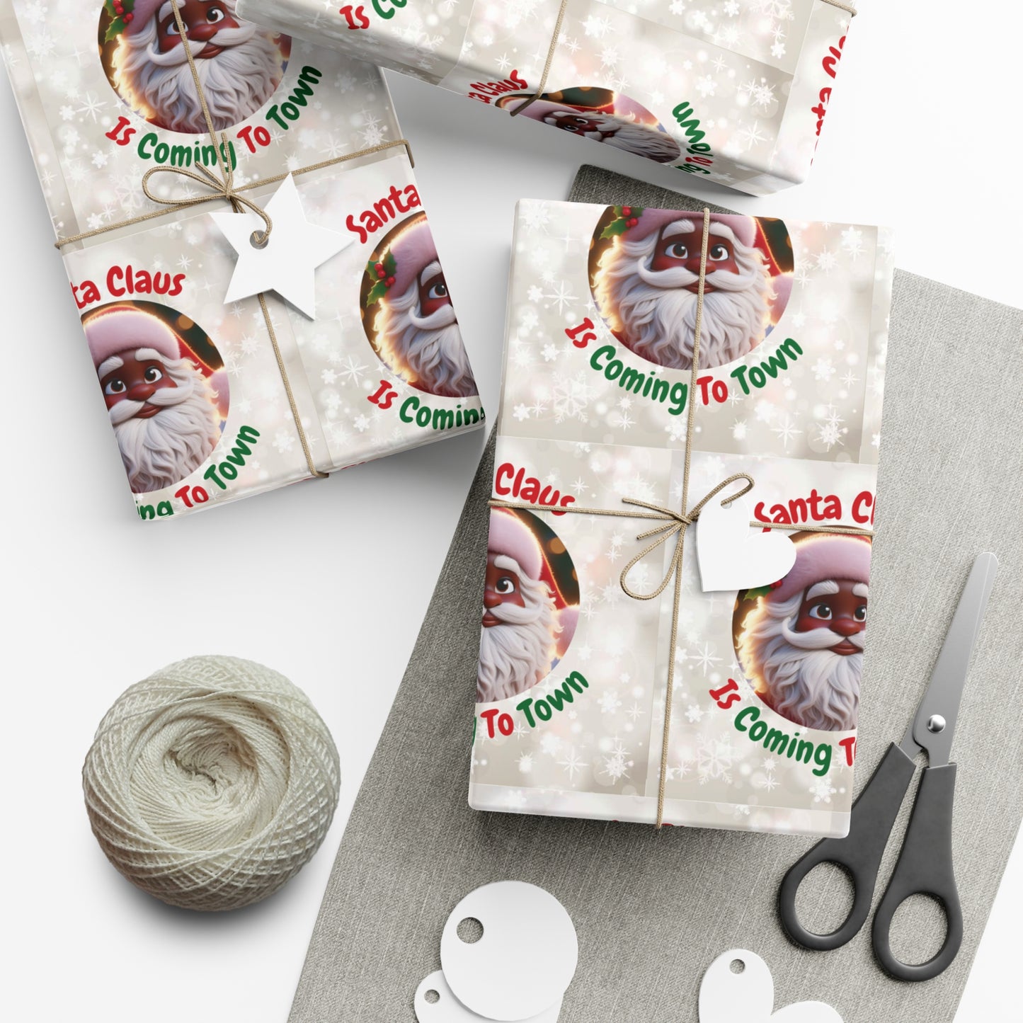 African Santa Claus Gift Wrap Papers