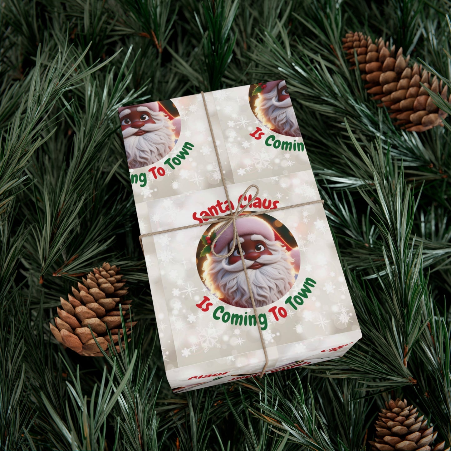 African Santa Claus Gift Wrap Papers