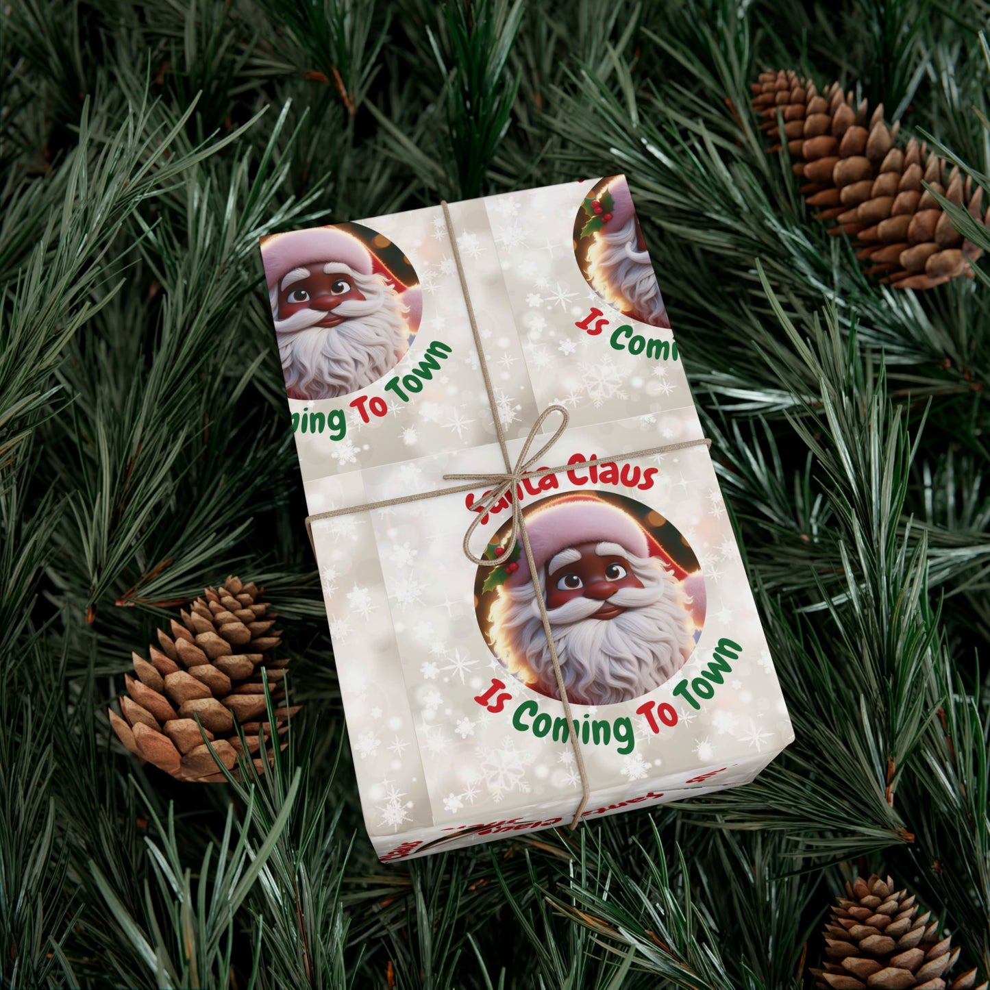 African Santa Claus Gift Wrap Papers