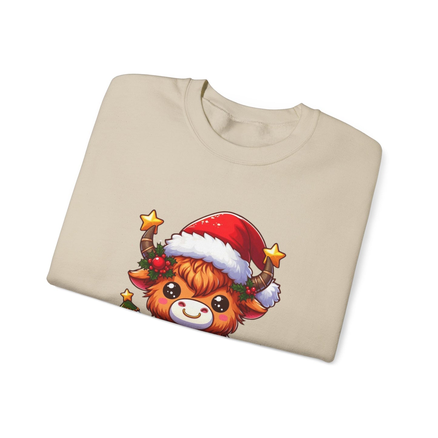 Festive highland snow cow Sweatshirt