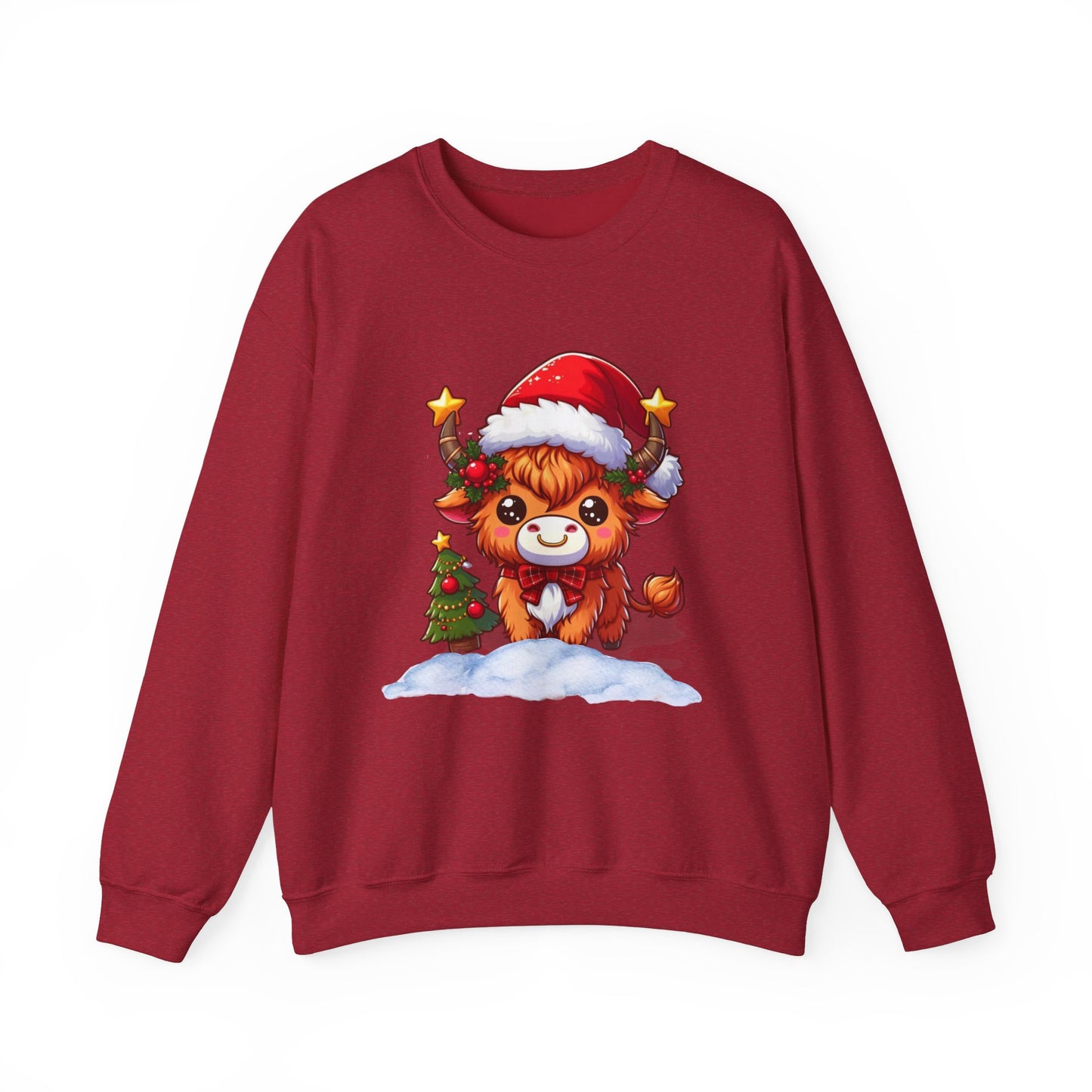 Festive highland snow cow Sweatshirt