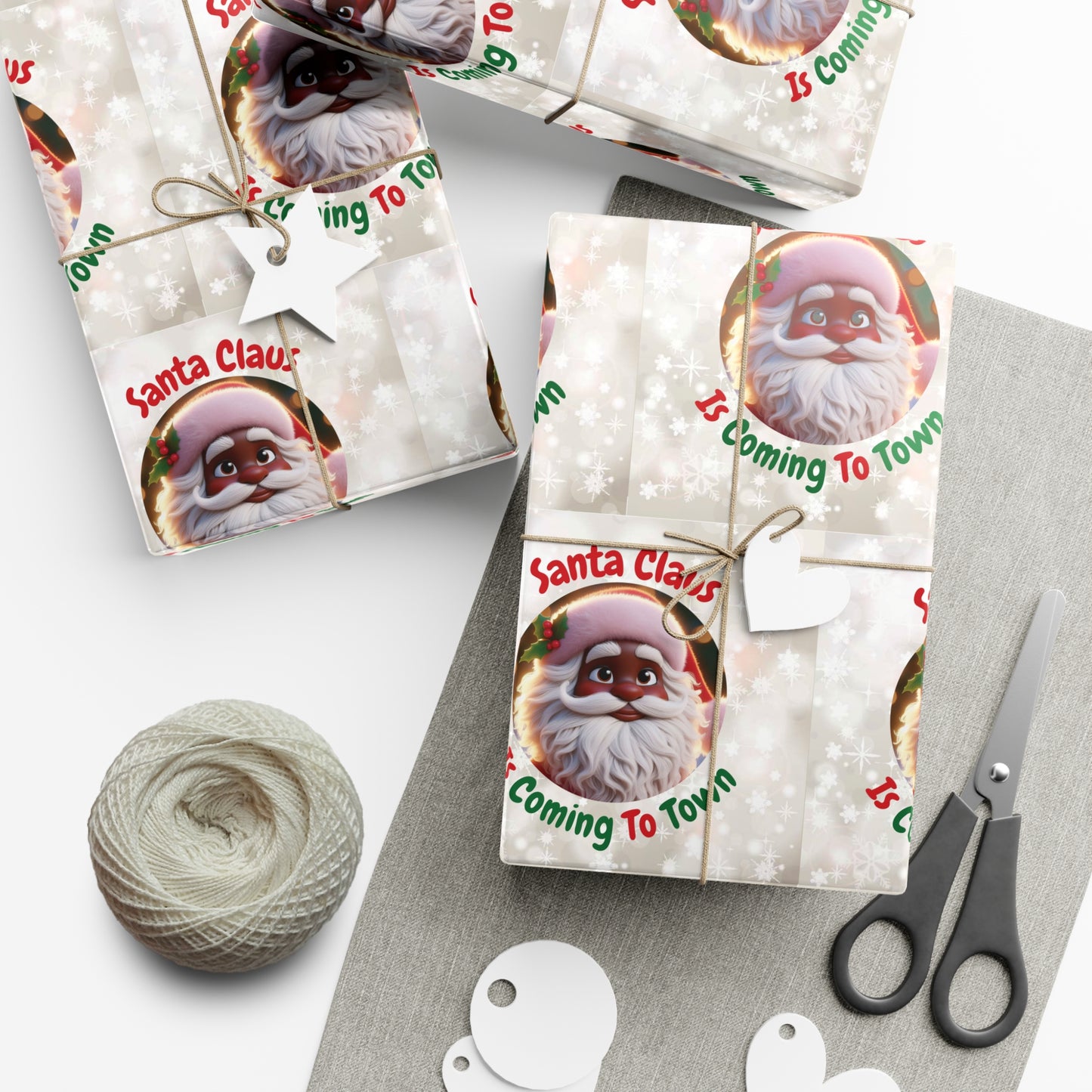 African Santa Claus Gift Wrap Papers