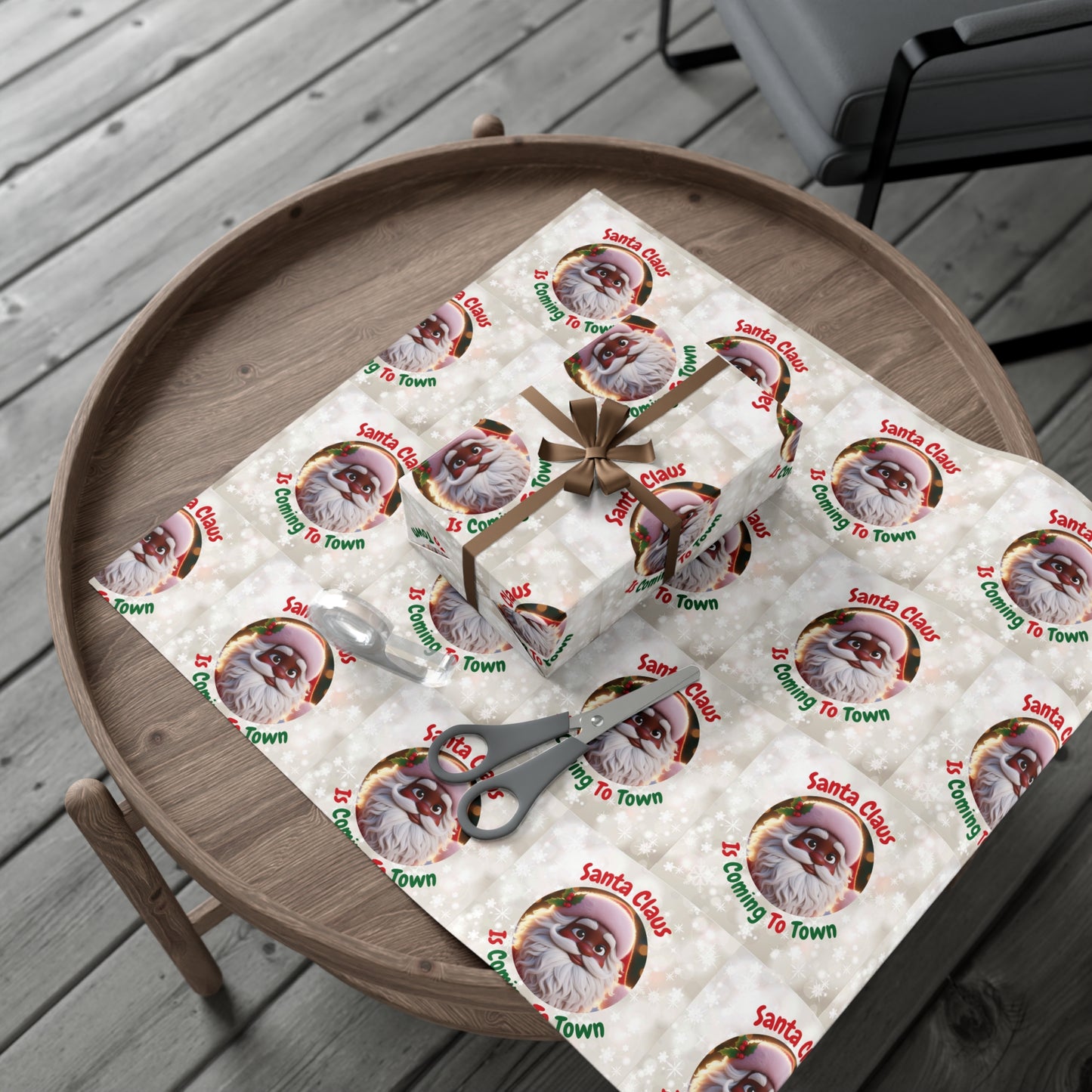 African Santa Claus Gift Wrap Papers