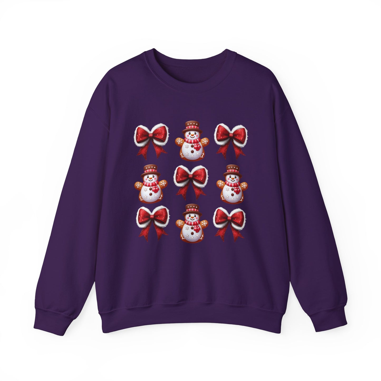 Festive Snowman & Bow Sweatshirt | Unisex Holiday Crewneck