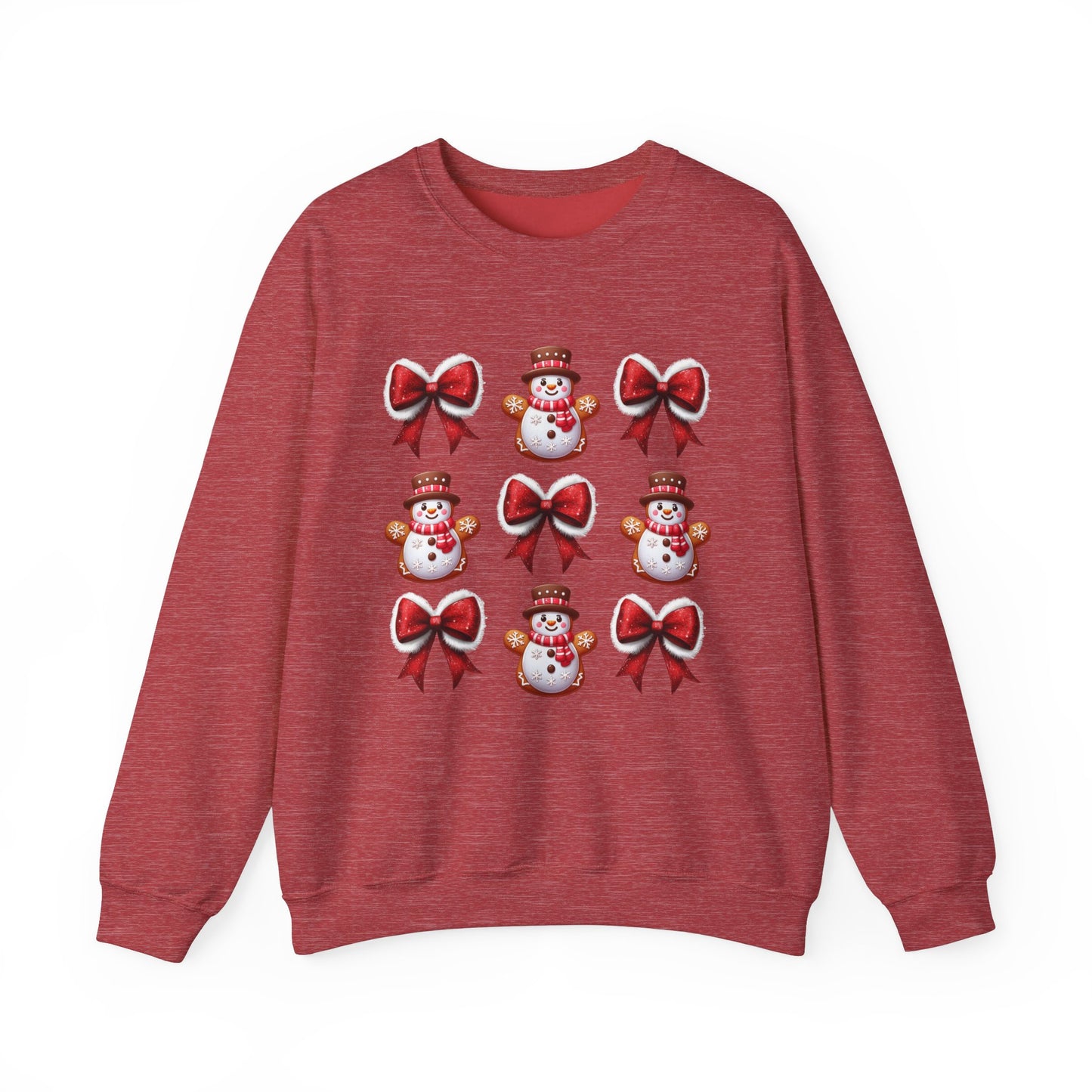 Festive Snowman & Bow Sweatshirt | Unisex Holiday Crewneck