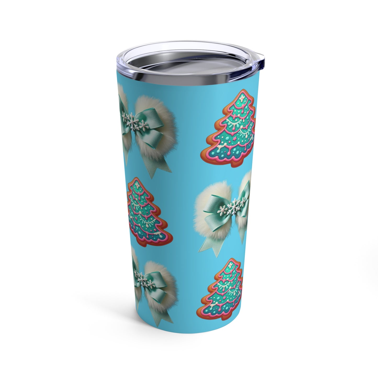 Christmas Tree & Bow Tumbler 20oz - Festive Holiday Travel Mug