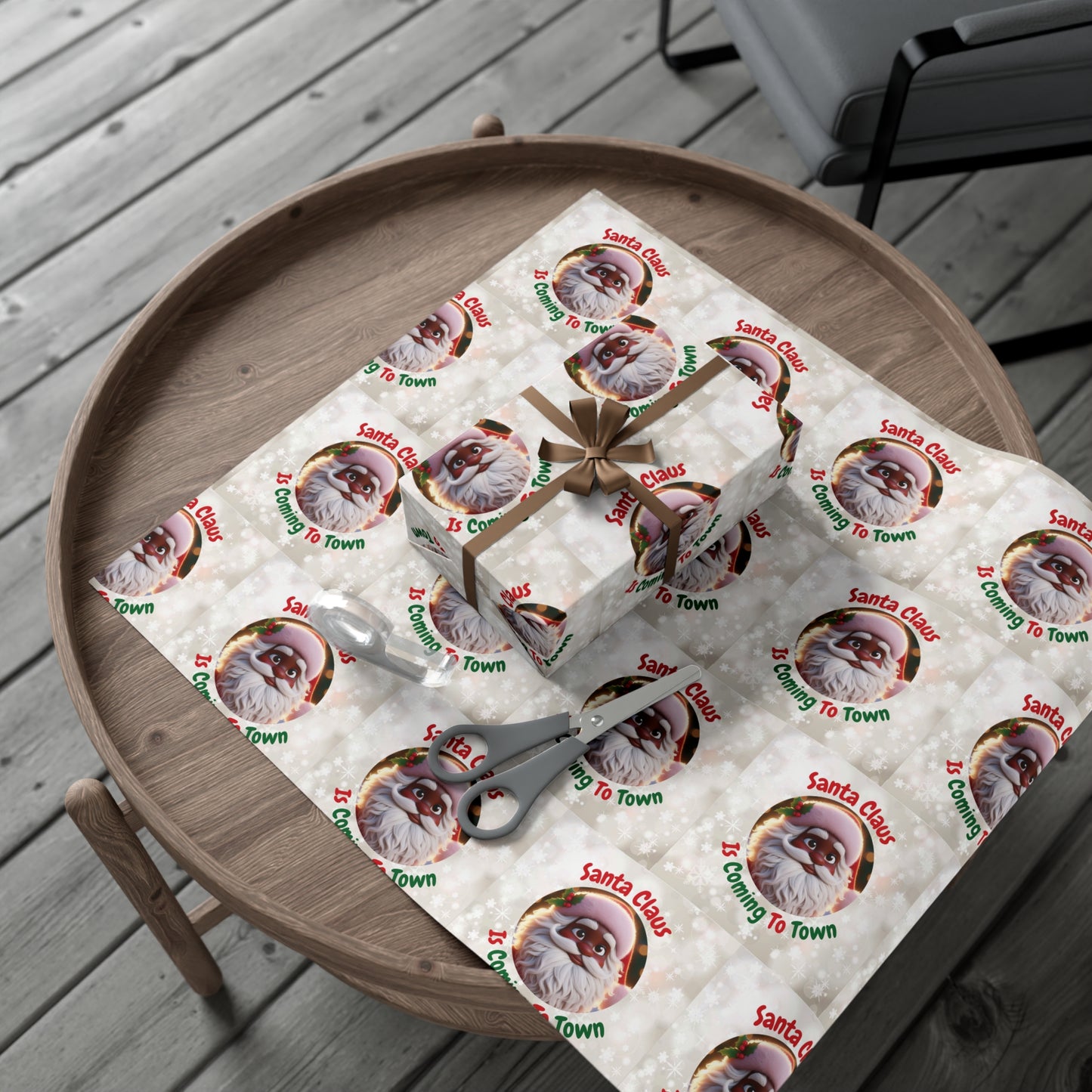 African Santa Claus Gift Wrap Papers