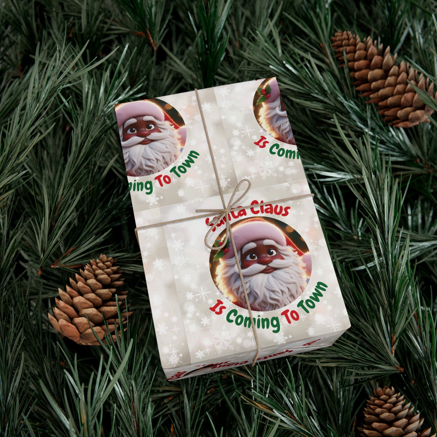 African Santa Claus Gift Wrap Papers