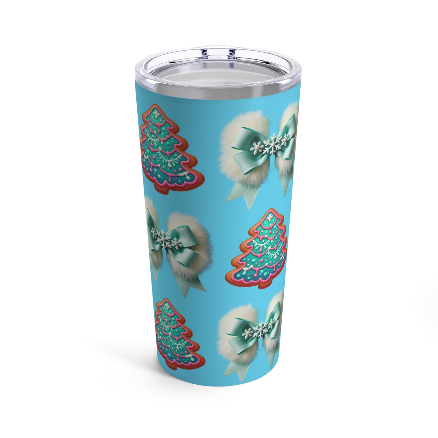 Christmas Tree & Bow Tumbler 20oz - Festive Holiday Travel Mug