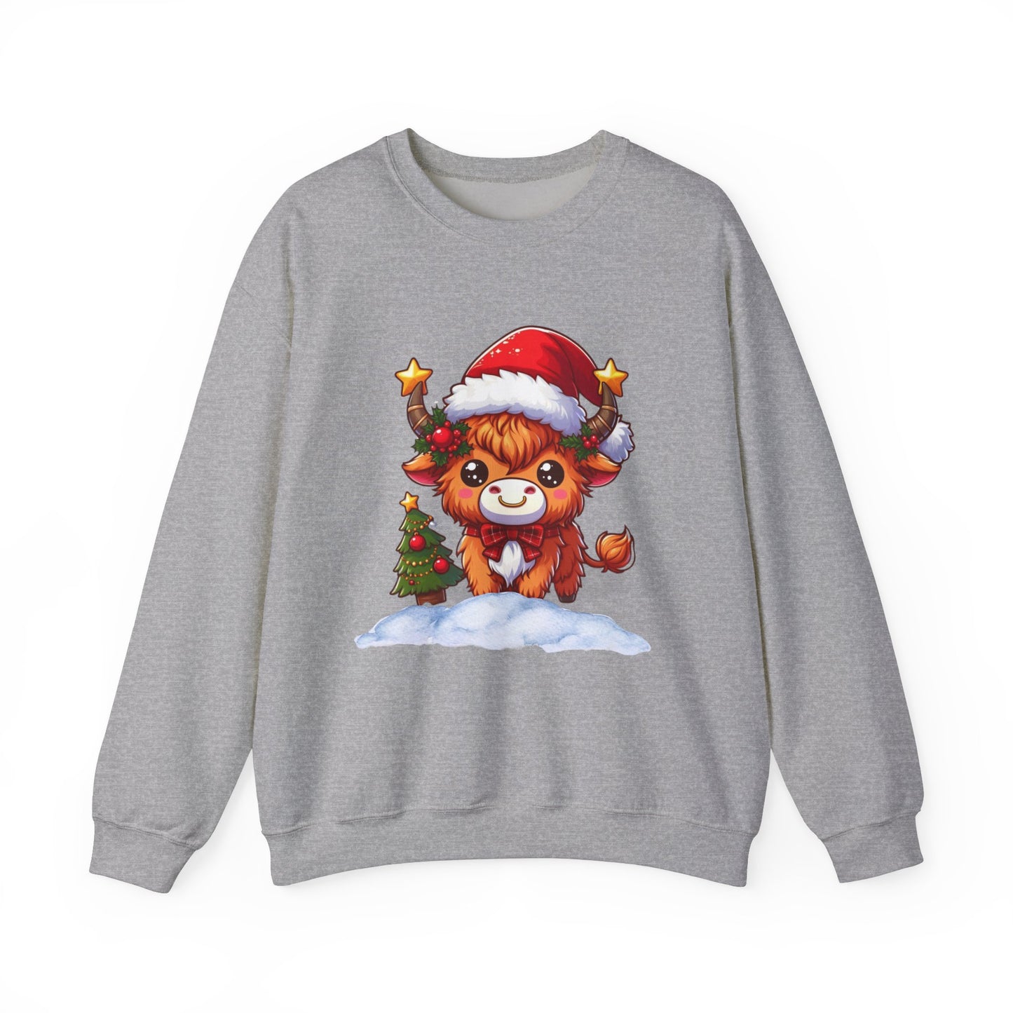 Festive highland snow cow Sweatshirt