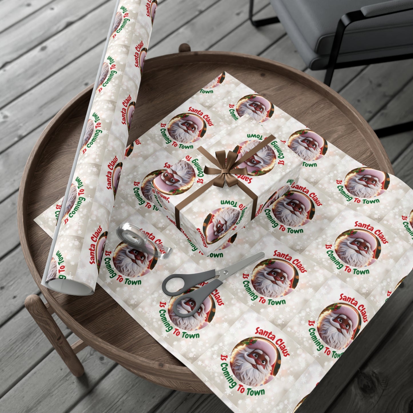 African Santa Claus Gift Wrap Papers