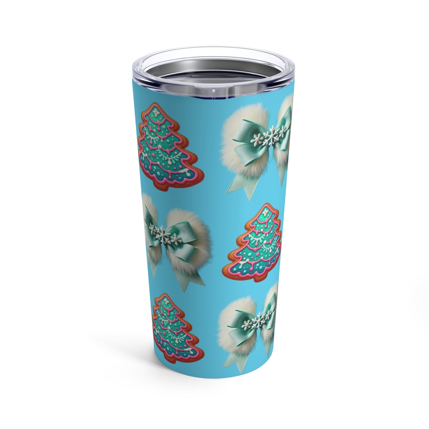 Christmas Tree & Bow Tumbler 20oz - Festive Holiday Travel Mug