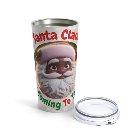 Black Santa Claus 20oz Tumbler - Holiday Cheer & Winter Vibes