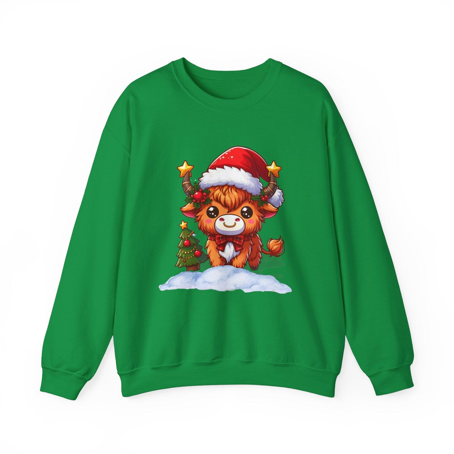 Festive highland snow cow Sweatshirt