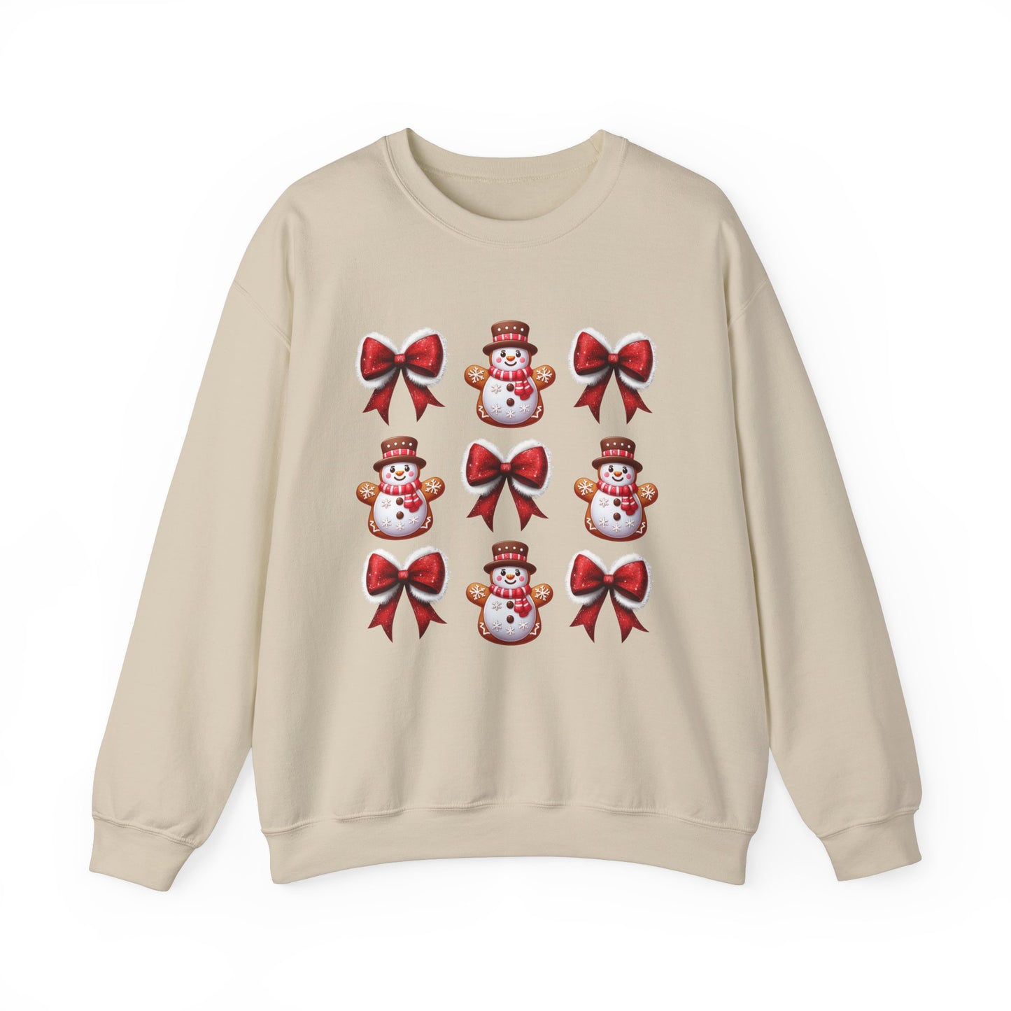 Festive Snowman & Bow Sweatshirt | Unisex Holiday Crewneck