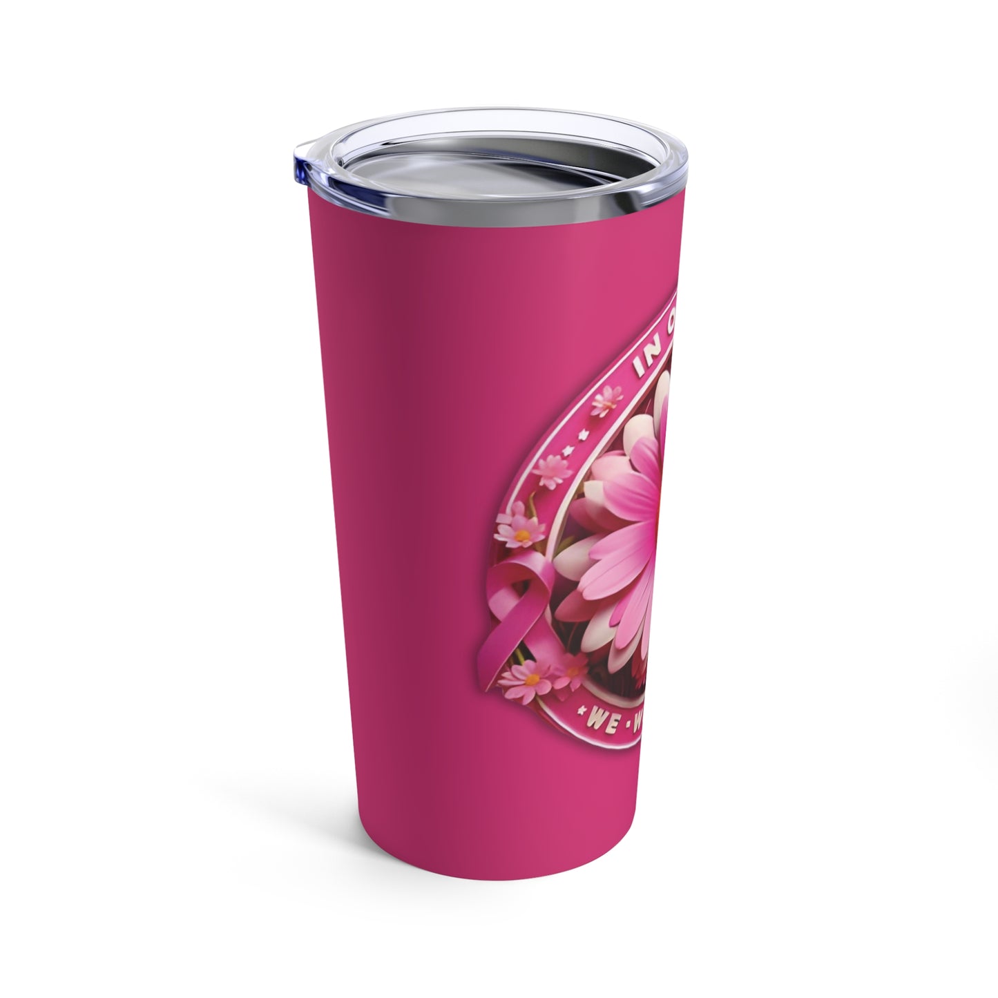 October Awareness 20oz Tumbler - Bold Pink Floral Design