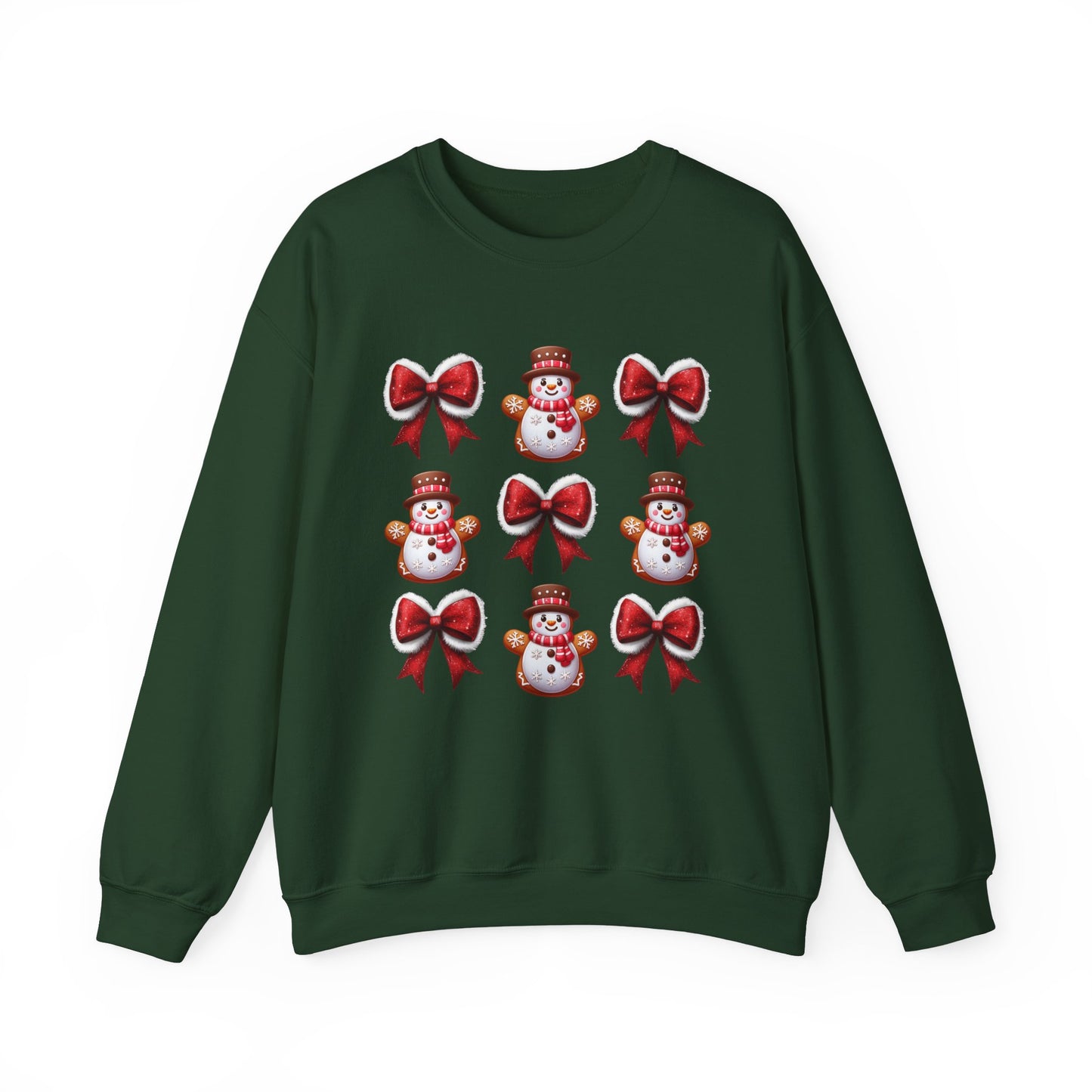 Festive Snowman & Bow Sweatshirt | Unisex Holiday Crewneck